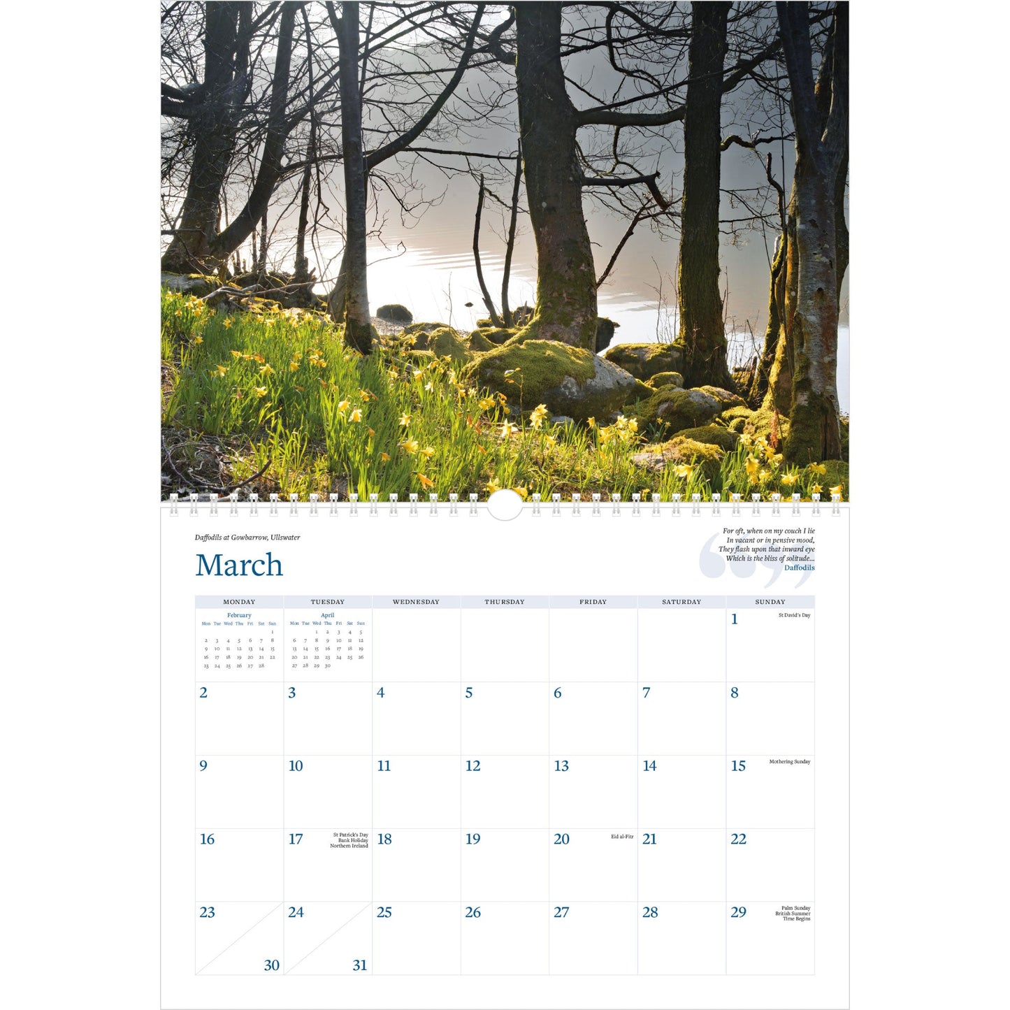 2026 Wordsworth's Lake District Calendar – March