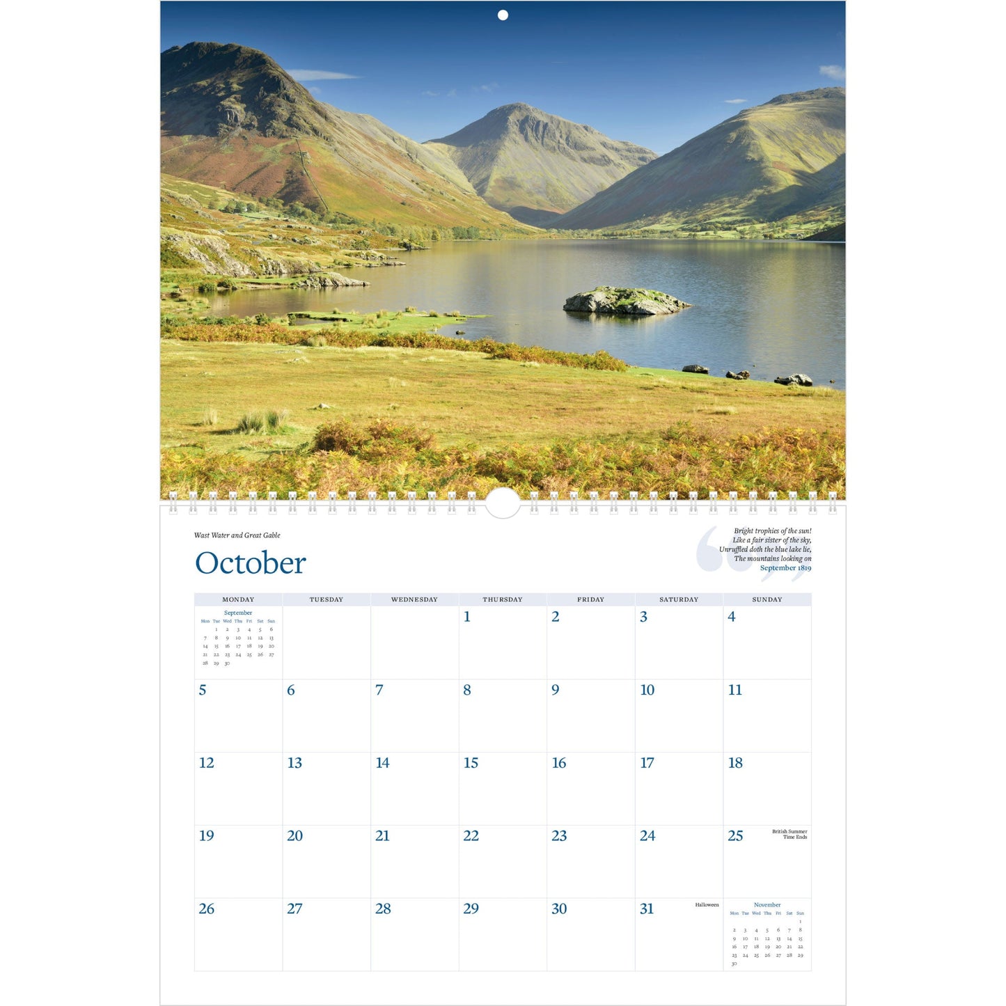 2026 Wordsworth's Lake District Calendar – October