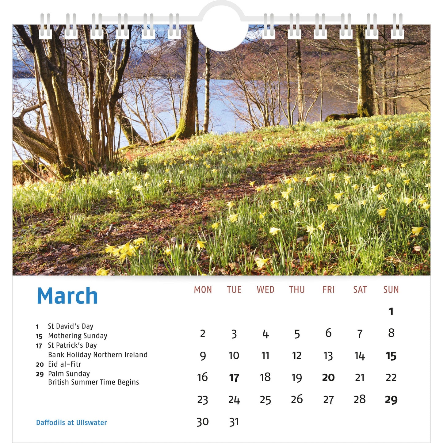 2026 Lake District Desk Calendar – March