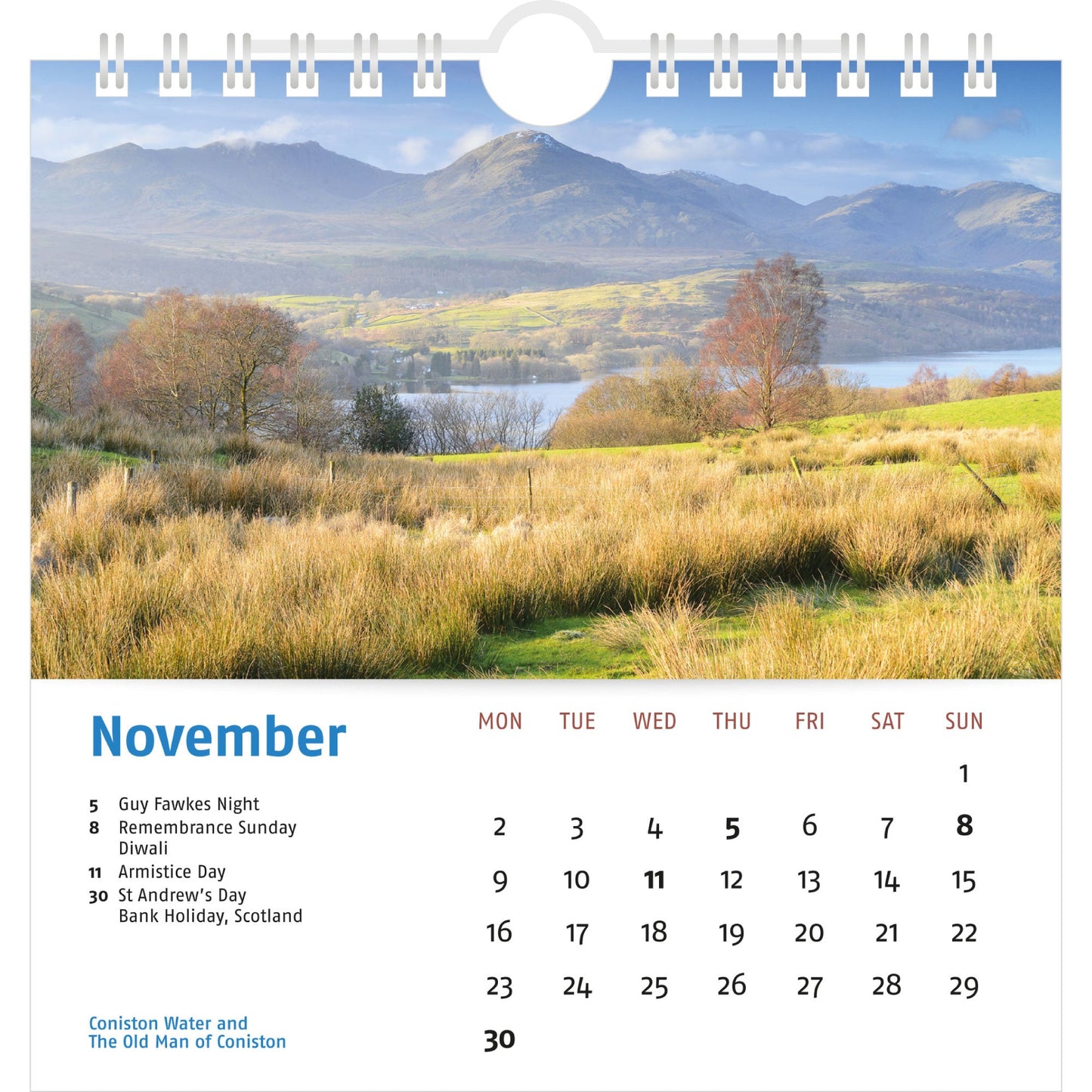 2026 Lake District Desk Calendar – November