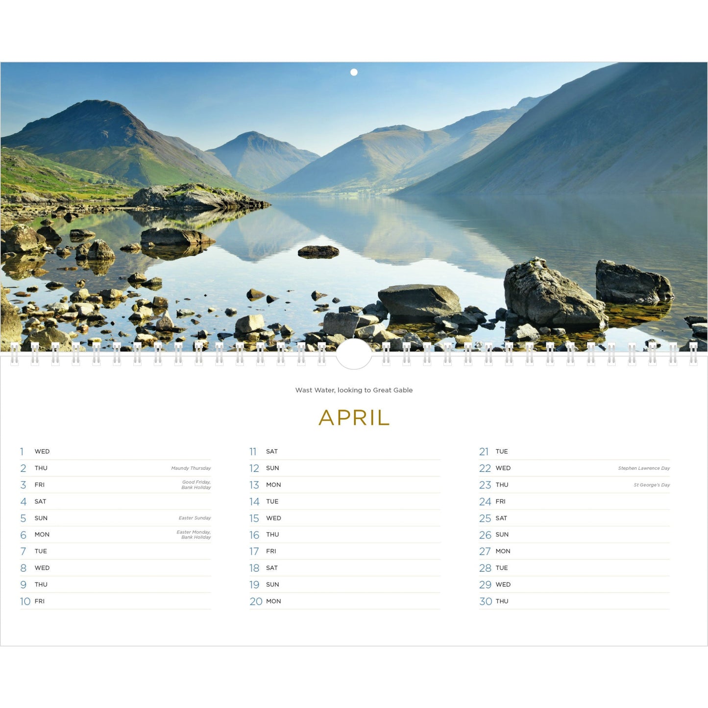 2026 Lake District Panoramic Calendar – April