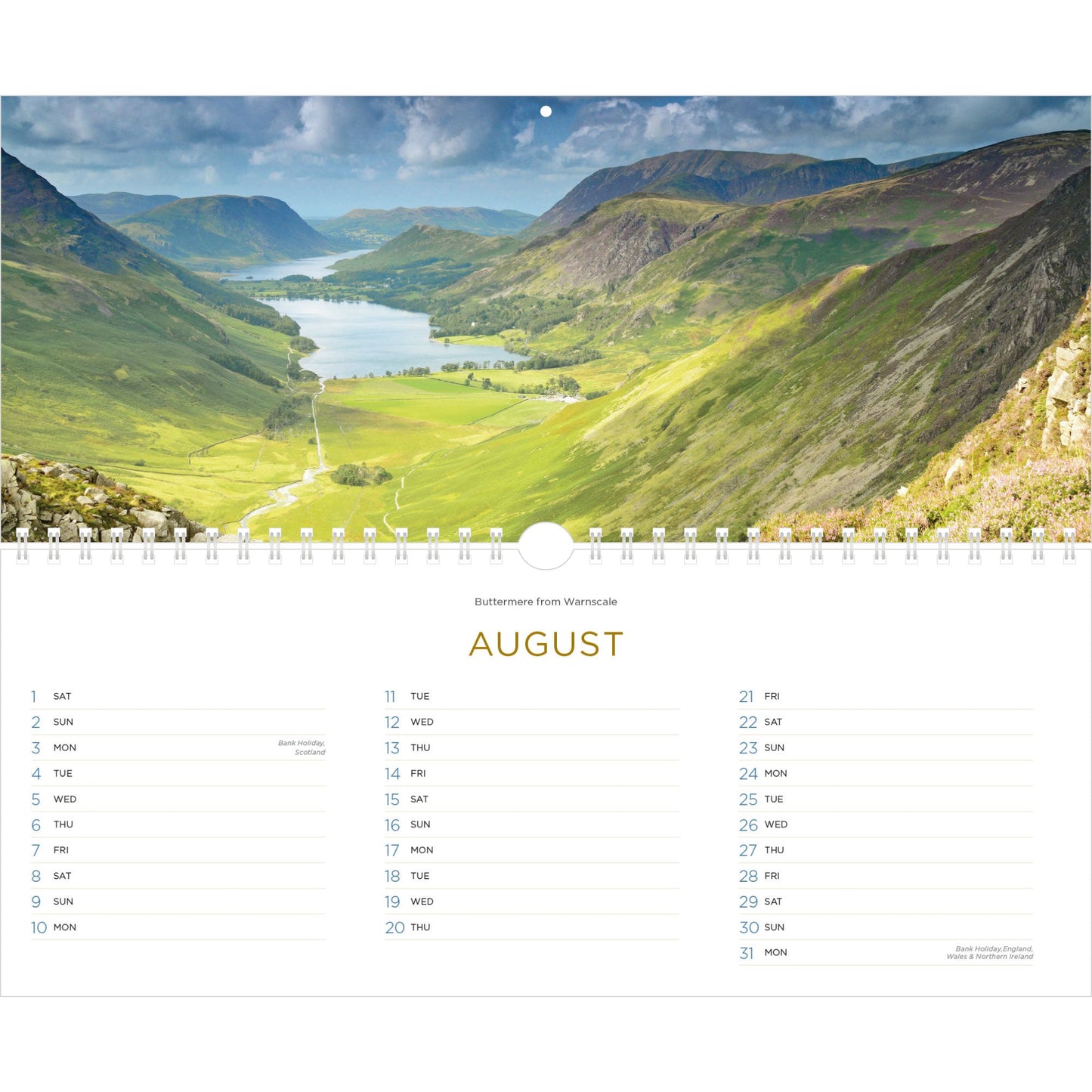 2026 Lake District Panoramic Calendar – August