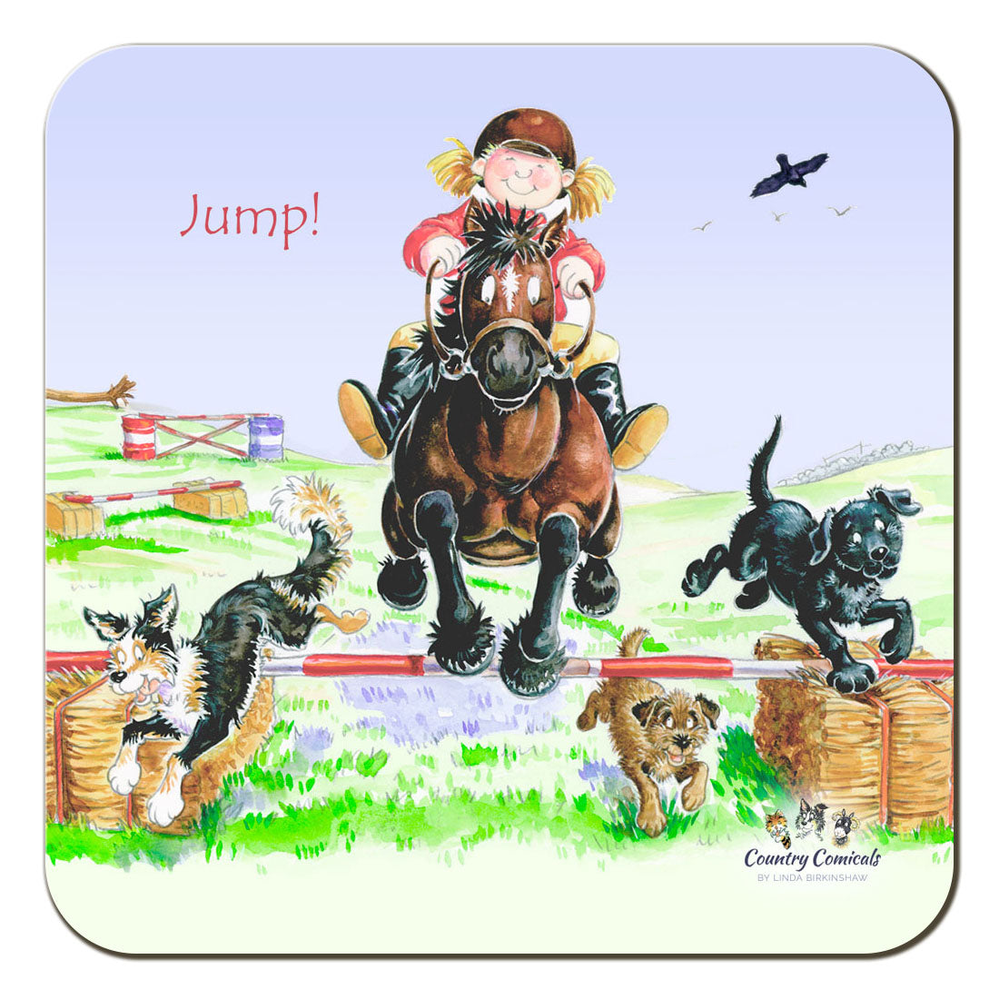 Country Comicals "Jump" Coaster by Linda Birkinshaw