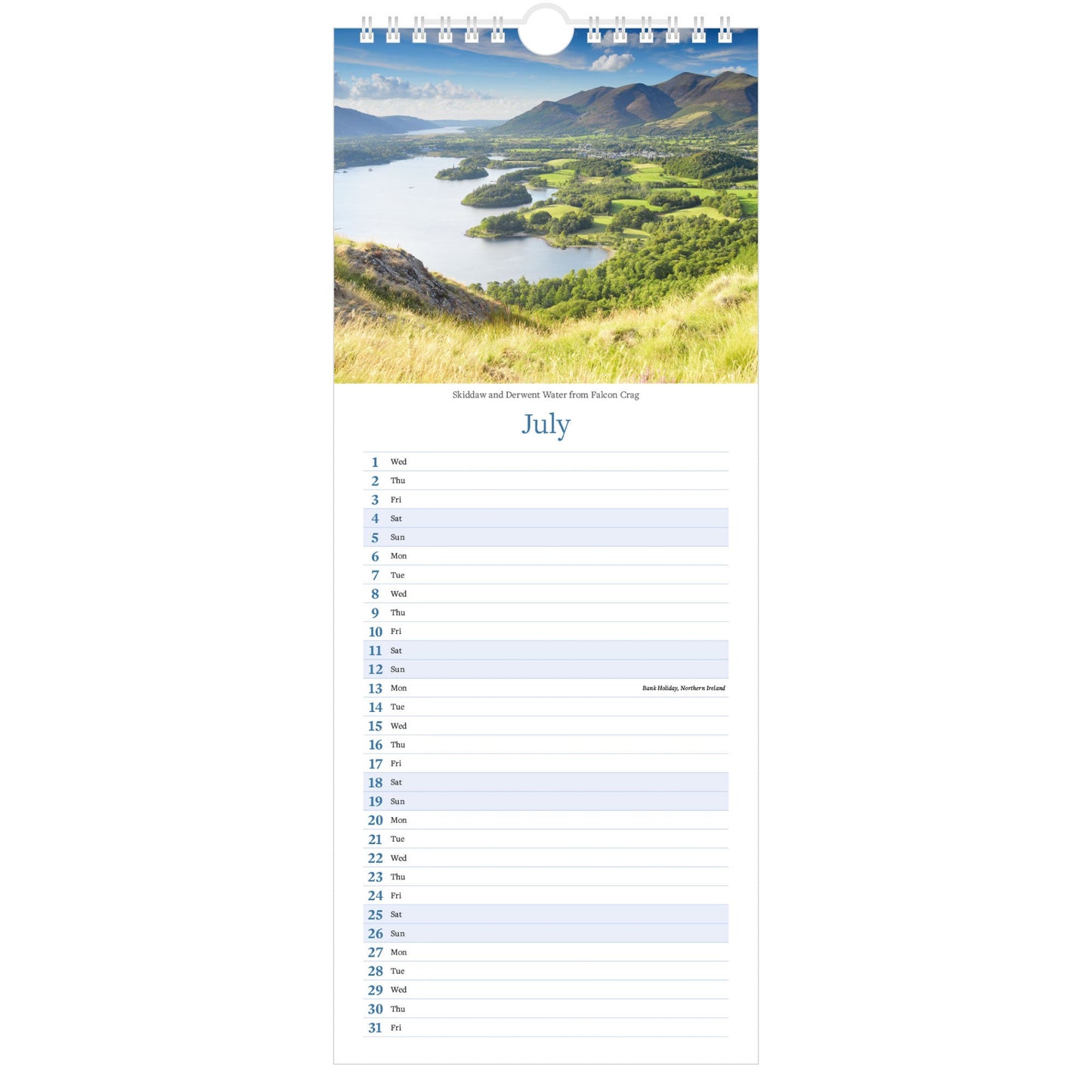 2026 Lake District Slimline Calendar – July