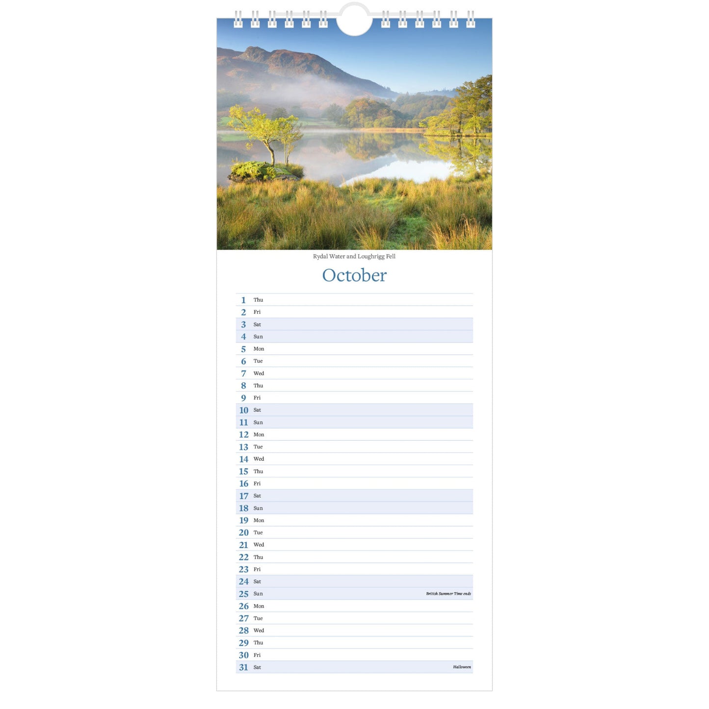 2026 Lake District Slimline Calendar – October