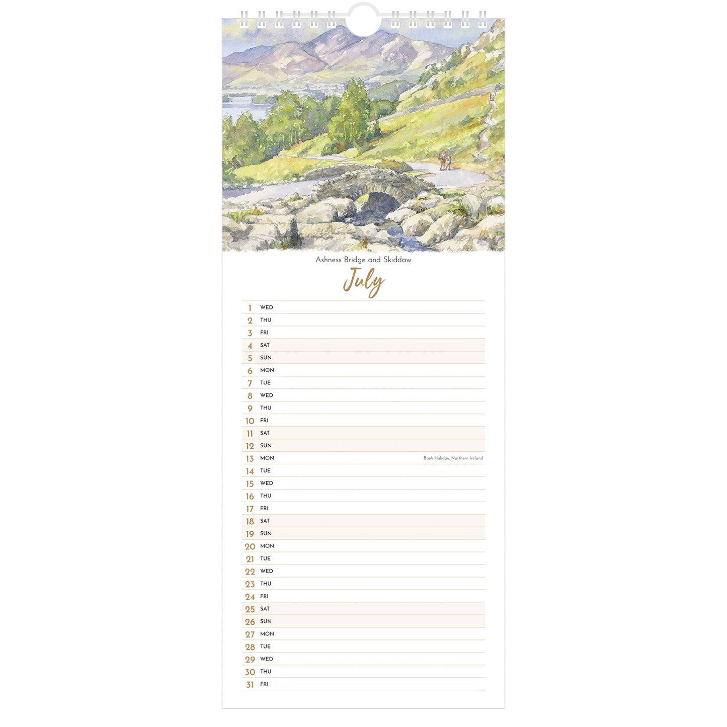 2026 Lake District Watercolours Calendar – July