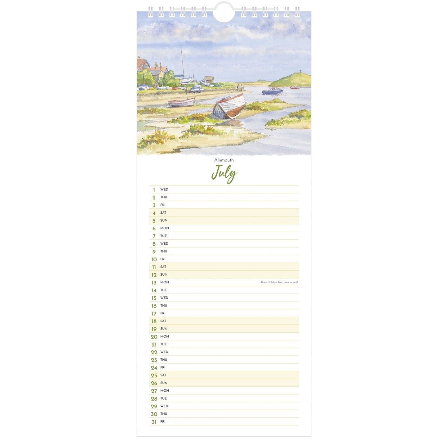 2026 Northumbria Watercolours Calendar – July