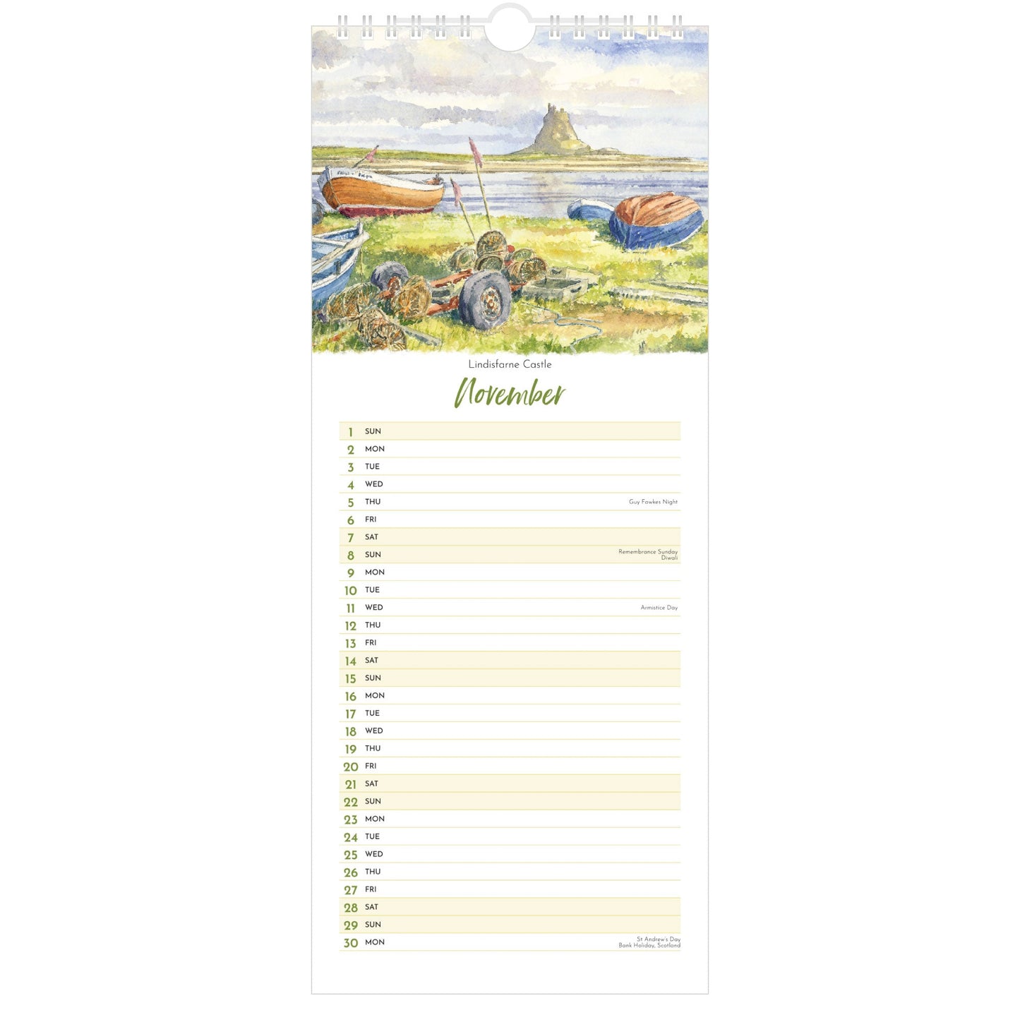 2026 Northumbria Watercolours Calendar – November