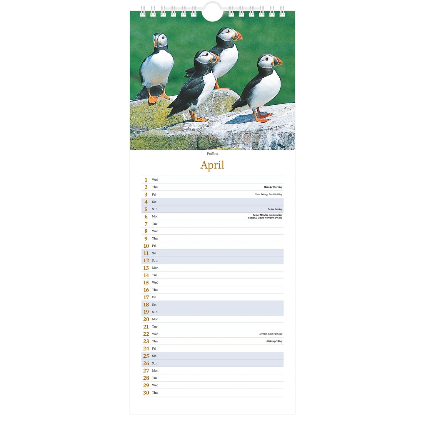 2026 Northumberland Slimline Calendar – April