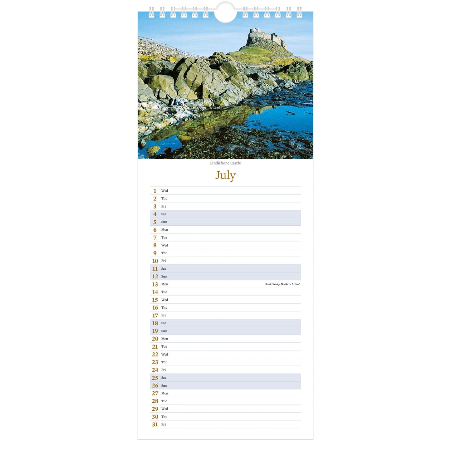 2026 Northumberland Slimline Calendar – July