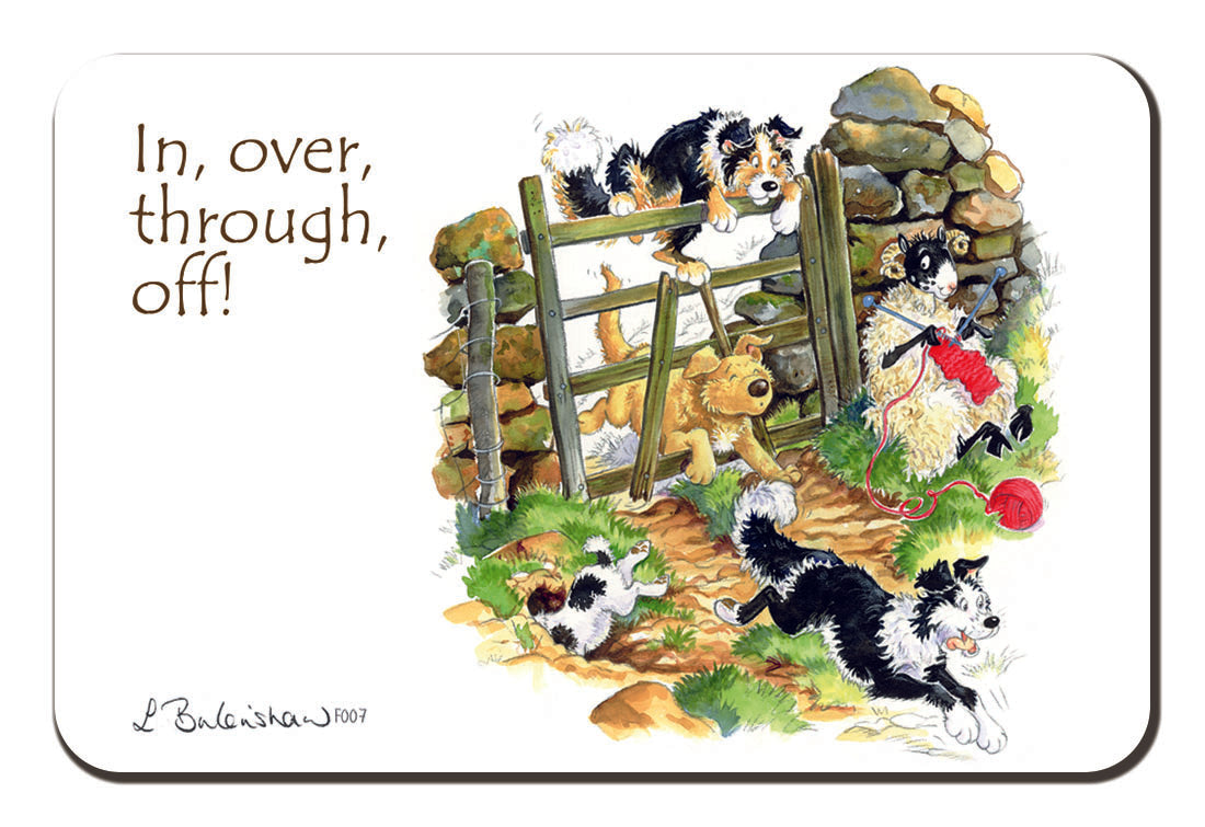 Country Comicals "In, Over, Through, Off" Fridge Magnet