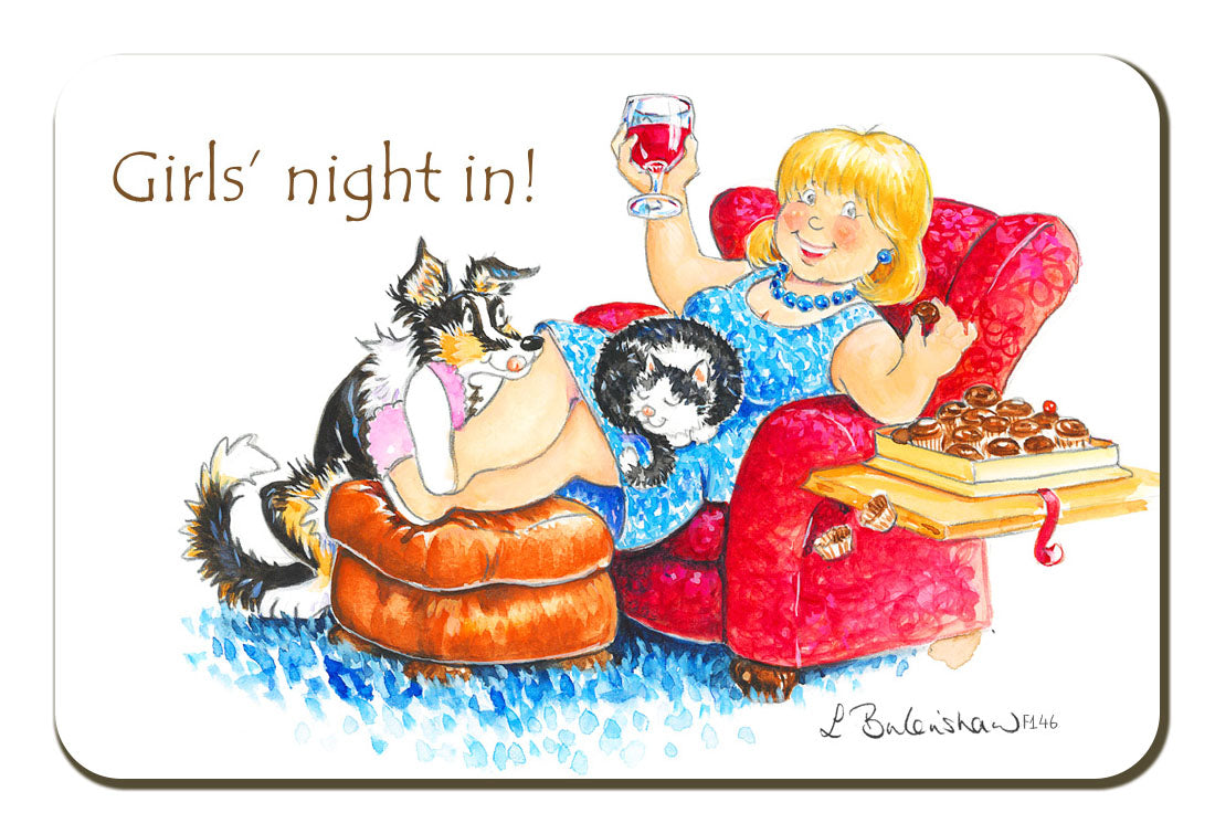Country Comicals "Girls' Night In" Fridge Magnet