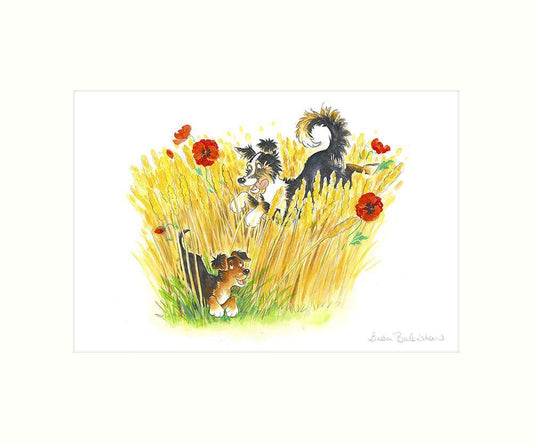 "Poppy Dogs" Art Print | Great Stuff from Cardtoons