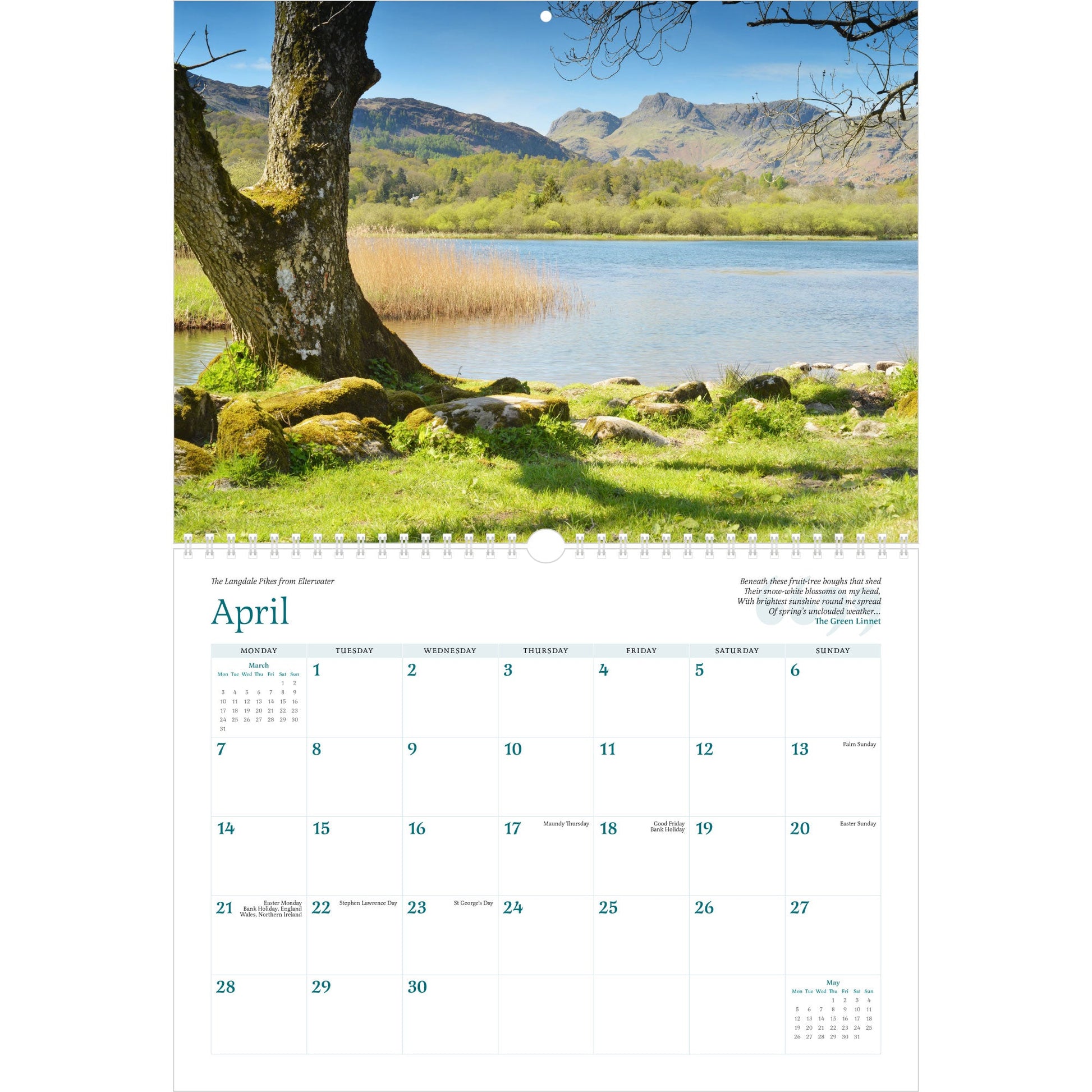 2025 Wordsworth's Lake District Calendar ,  April