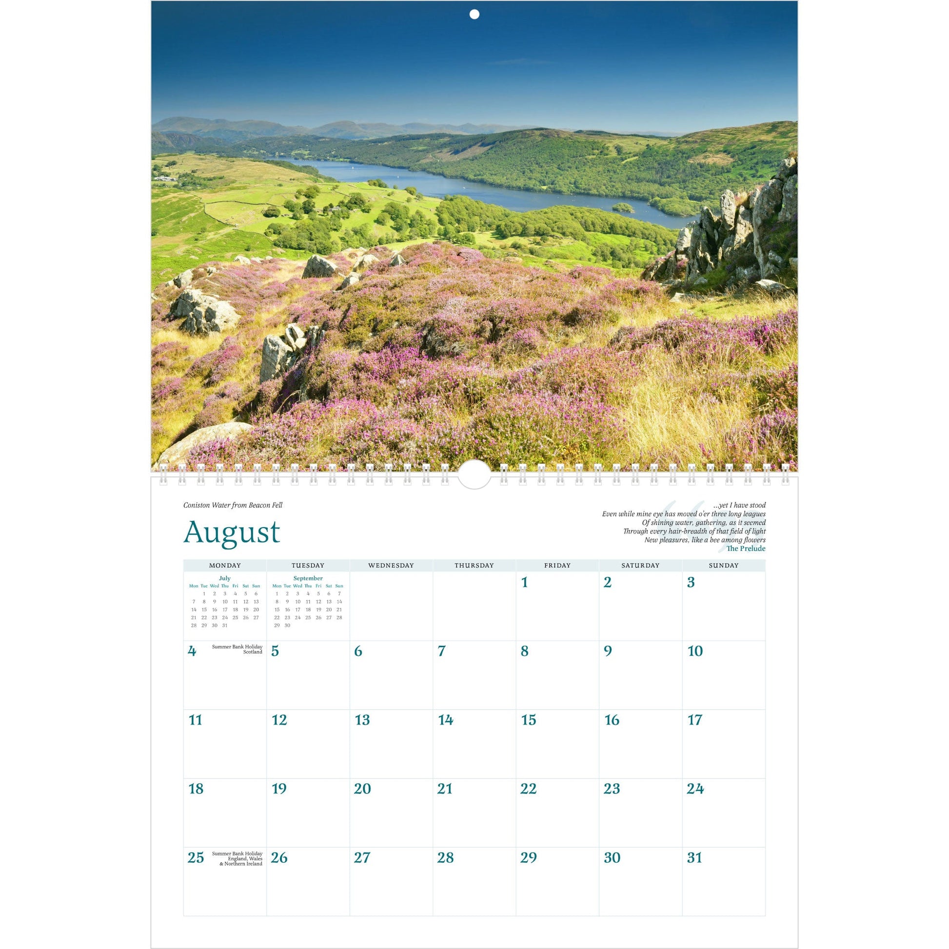 2025 Wordsworth's Lake District Calendar ,  August