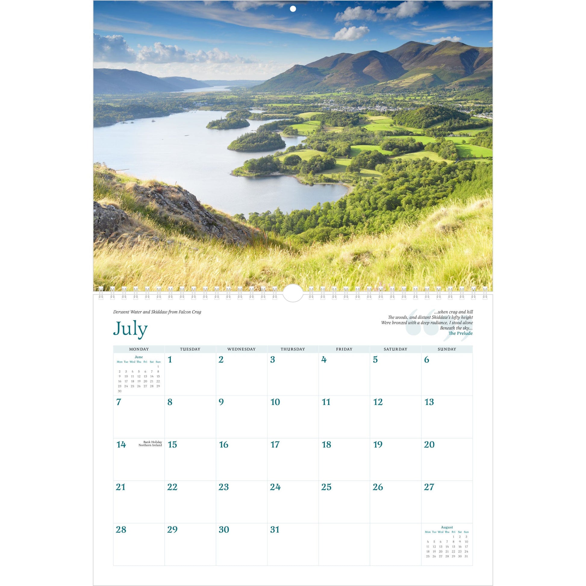 2025 Wordsworth's Lake District Calendar ,  July