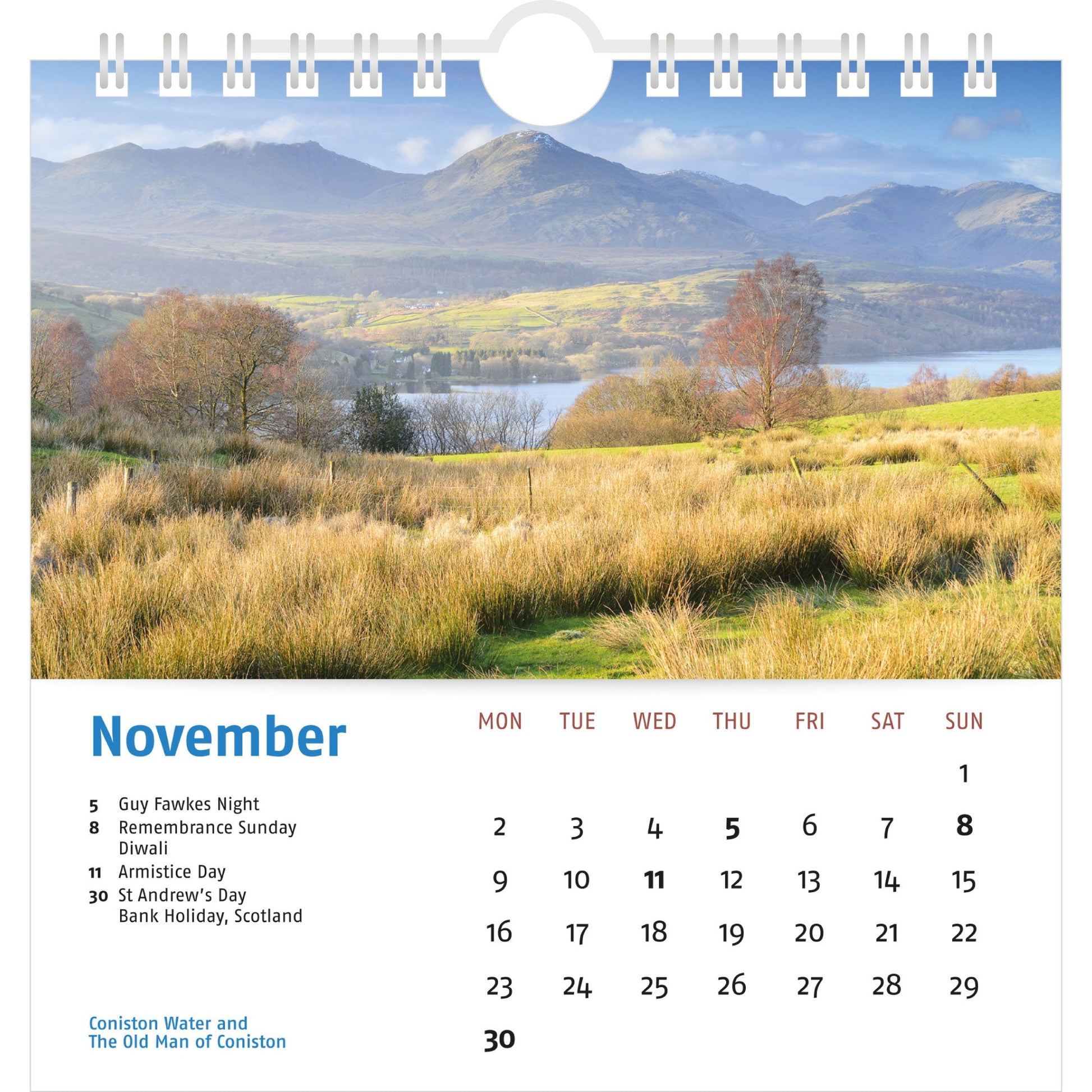 2026 Lake District Desk Calendar – November