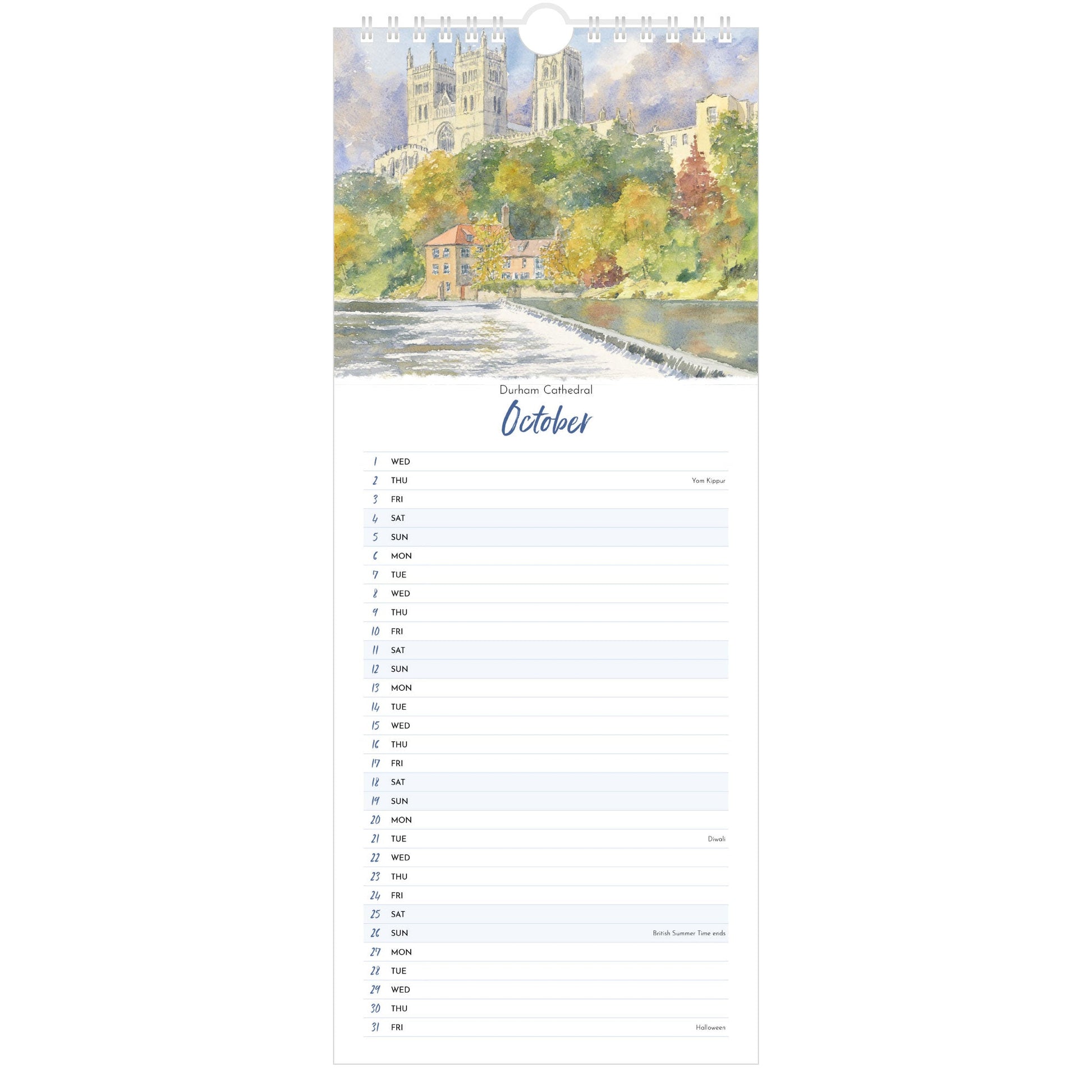 2025 Northumbria Watercolours Calendar ,  October