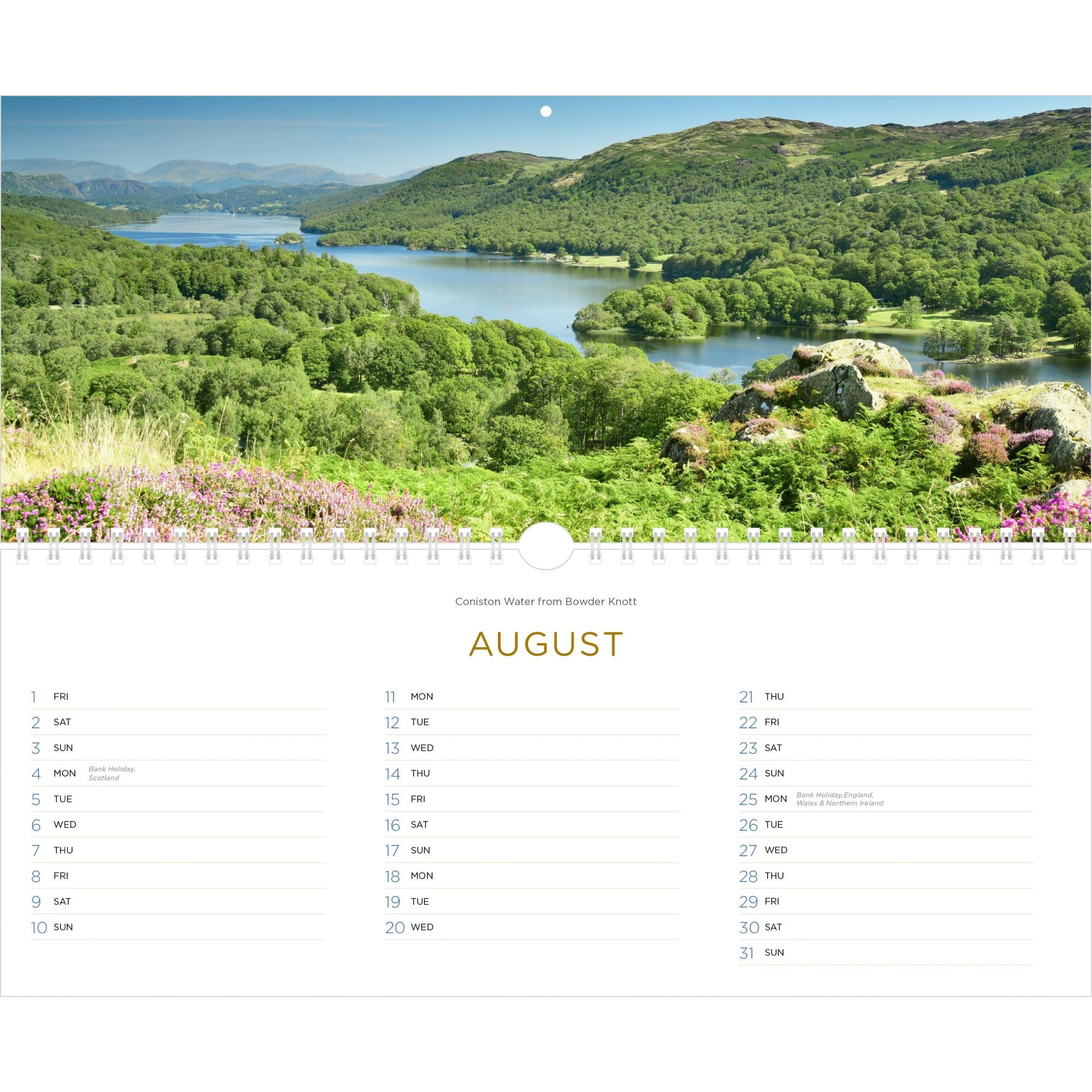 2025 Lake District Panoramic Calendar ,  August