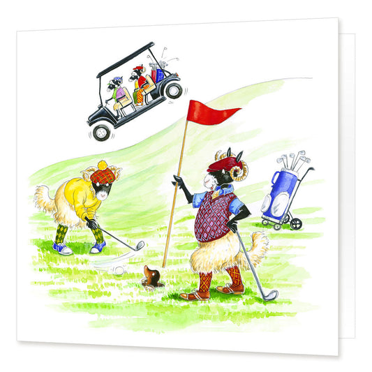 Woolly golfers greetings card - Great Stuff from Cardtoons