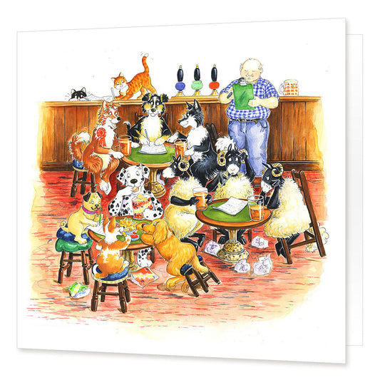 "Pub Quiz Pugs" Greetings Card | Great Stuff from Cardtoons