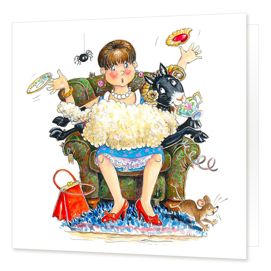 Woolly tea break greetings card - Great Stuff from Cardtoons