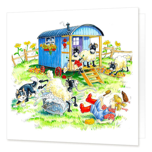 Woolly glamping greetings card - Great Stuff from Cardtoons