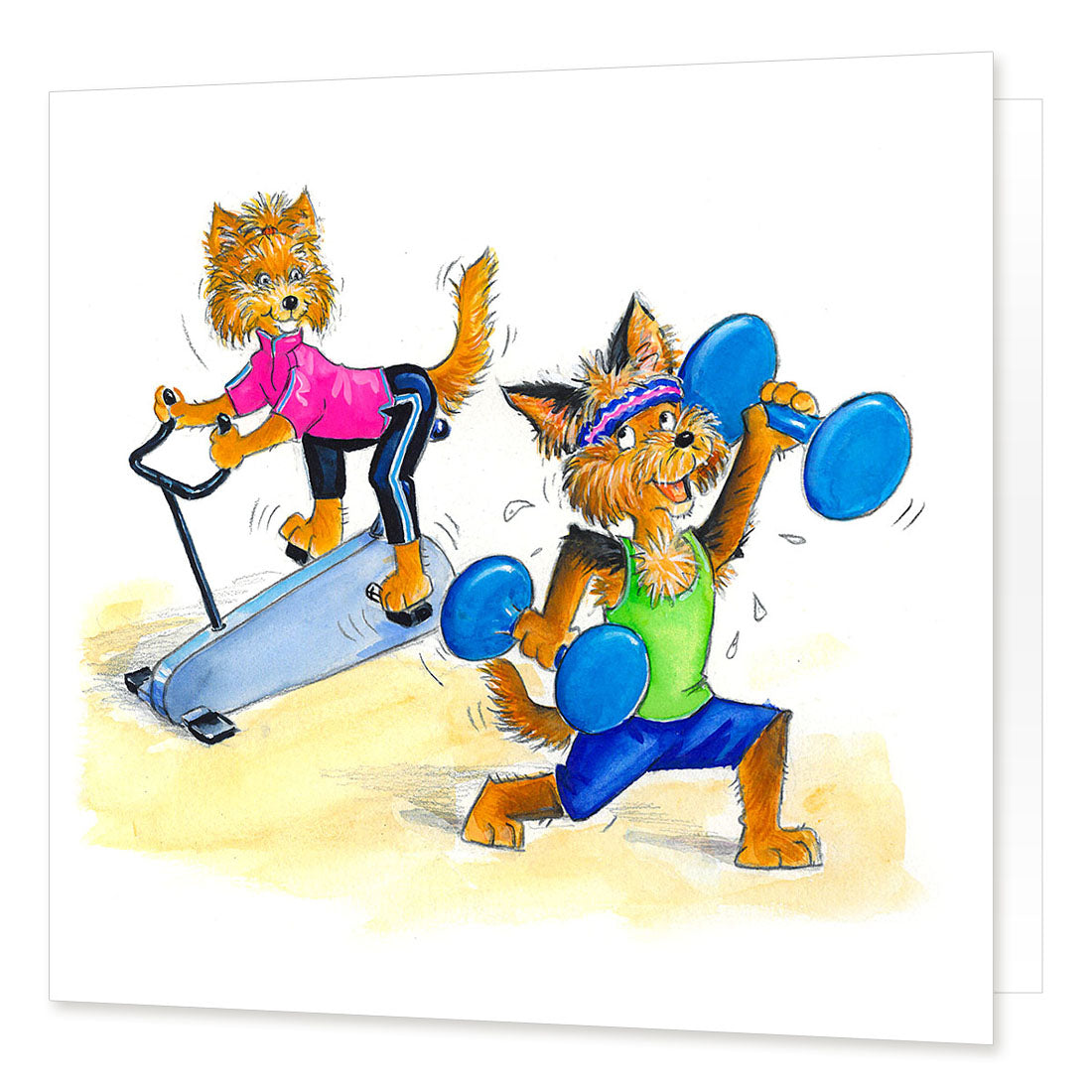 "Waggy Workout" Greetings Card | Great Stuff from Cardtoons