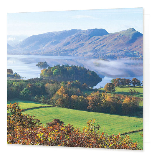 Derwent Water and Cat Bells greetings card from the Landmark Photographic range by Cardtoons