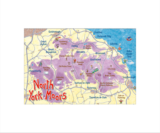 North York Moors Lap Map Art Print