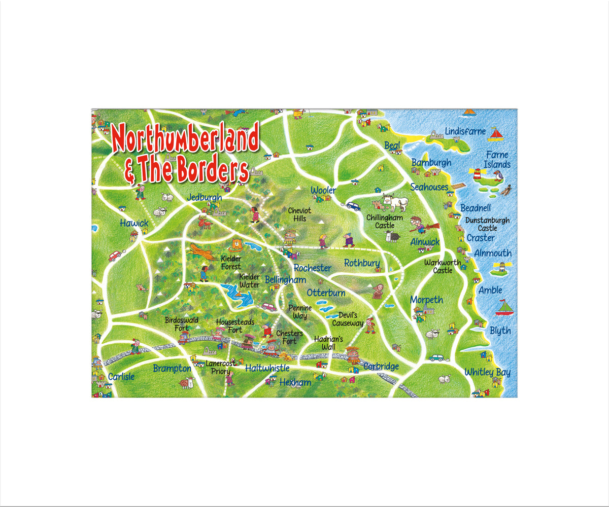 Northumberland Lap Map Art Print