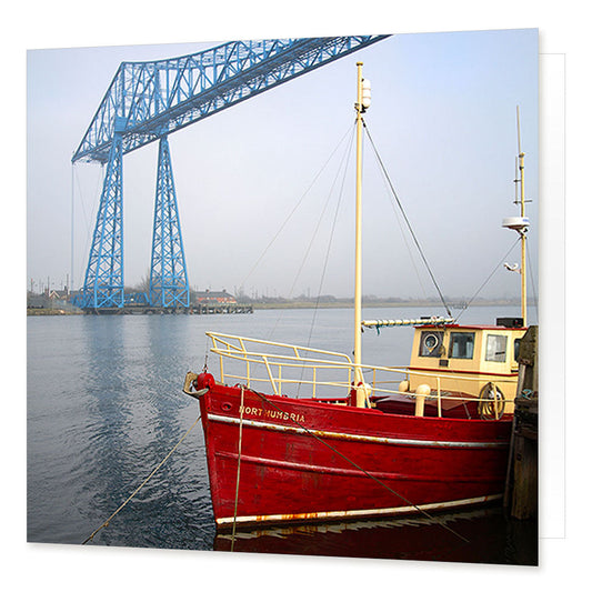 Tees Transporter Bridge Middlesborough greetings card © David Tarn from Cardtoons