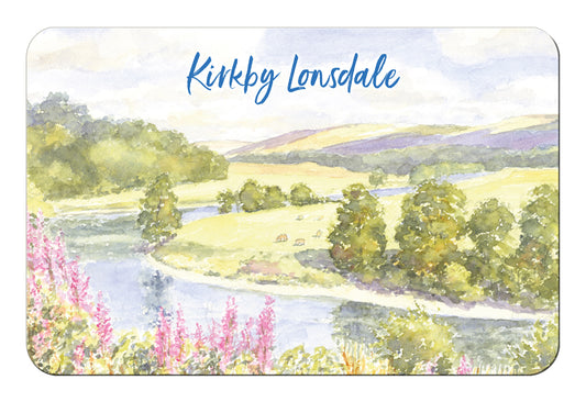 Watercolour image of Ruskins View in Kirkby Lonsdale
