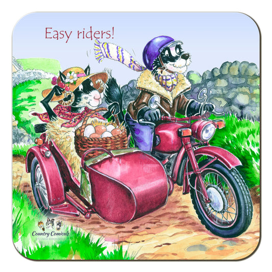 Country Comicals "Easy Riders" Coaster by Linda Birkinshaw