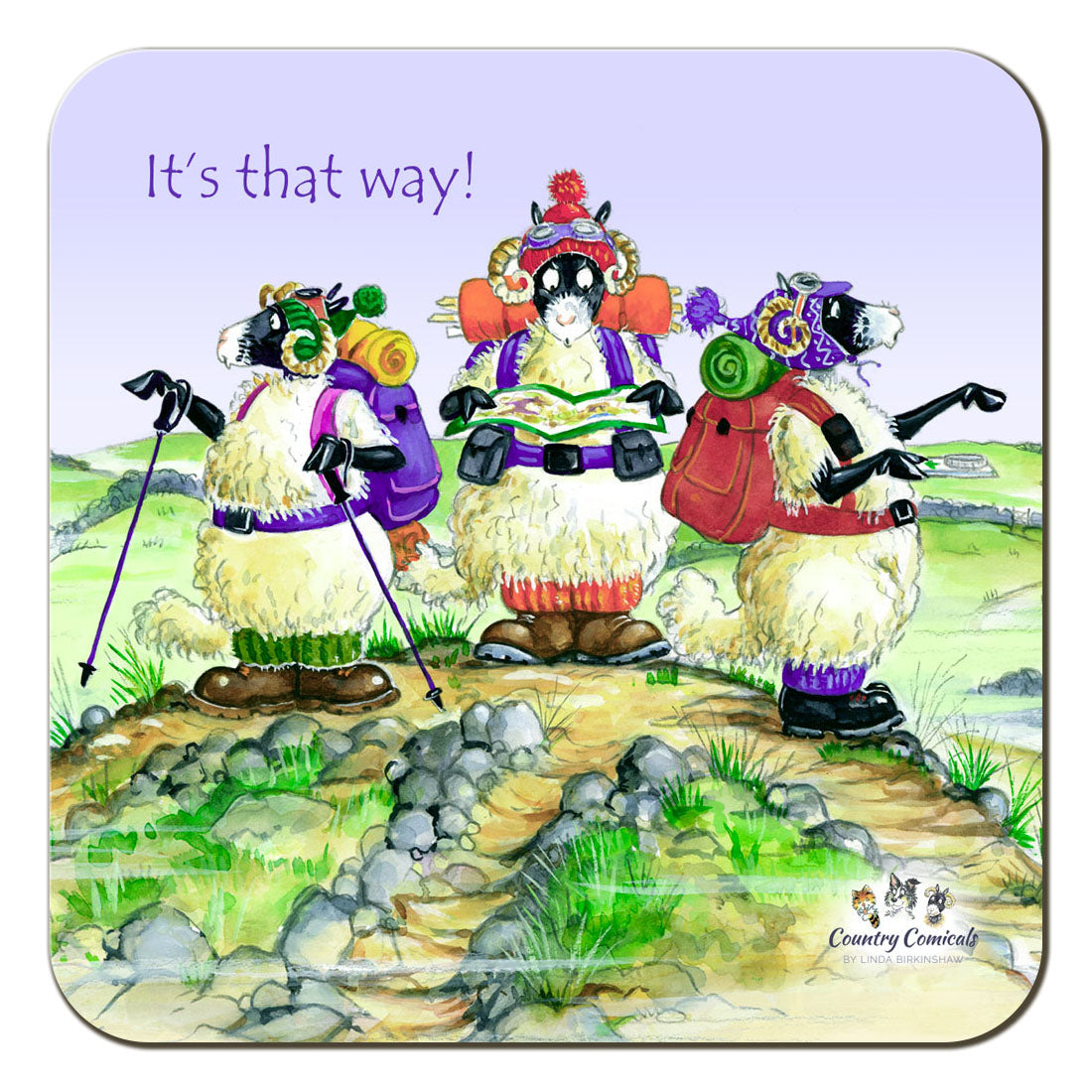 Country Comicals "It's That Way" Coaster by Linda Birkinshaw