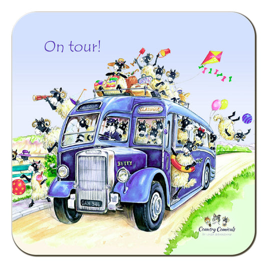 Country Comicals "On Tour" Coaster by Linda Birkinshaw