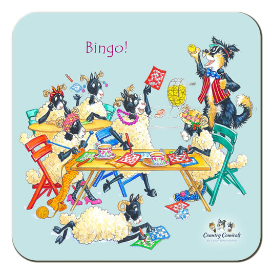 Country Comicals"Bingo" Coaster by Linda Birkinshaw