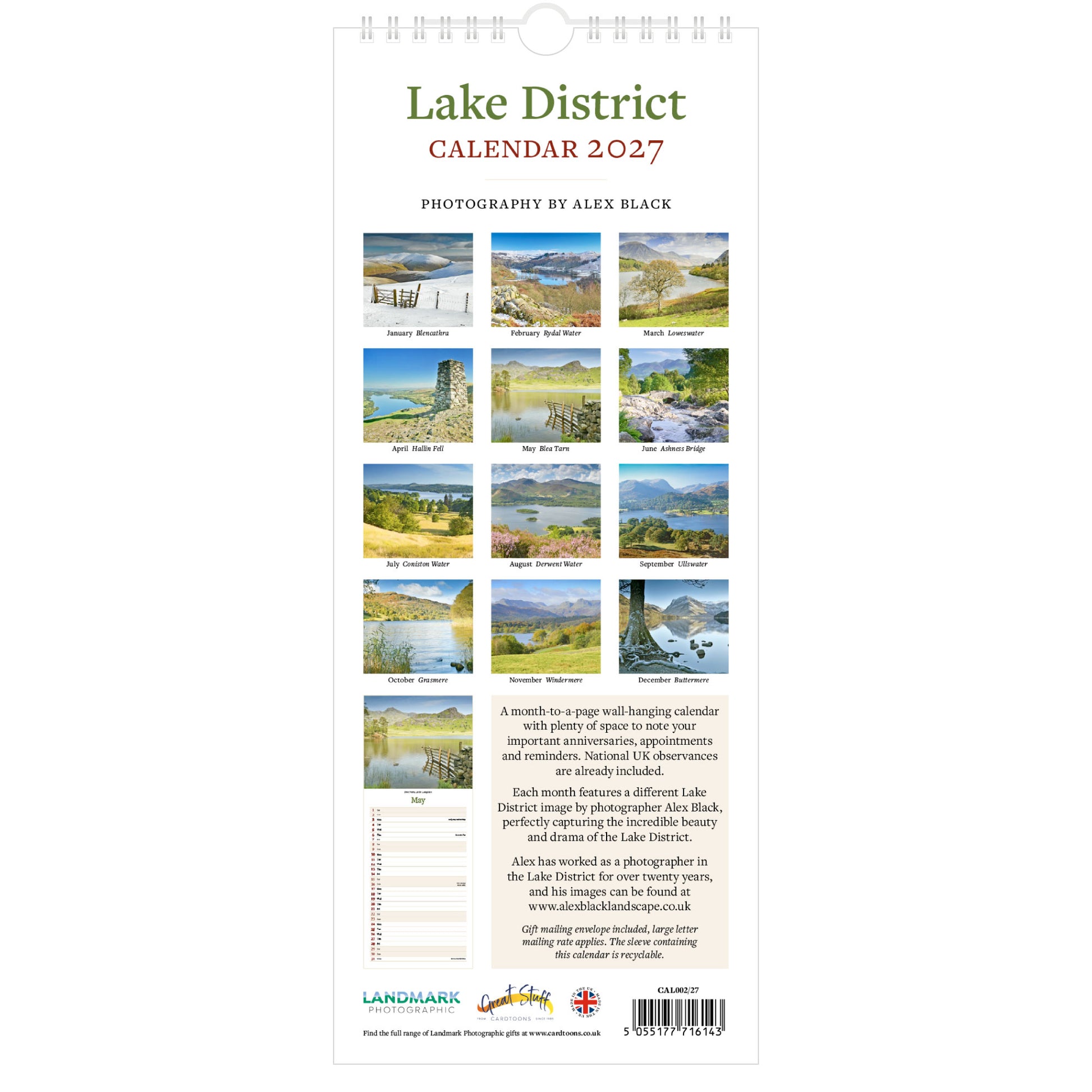 Lake District Images Calendar 2027 - Back Cover