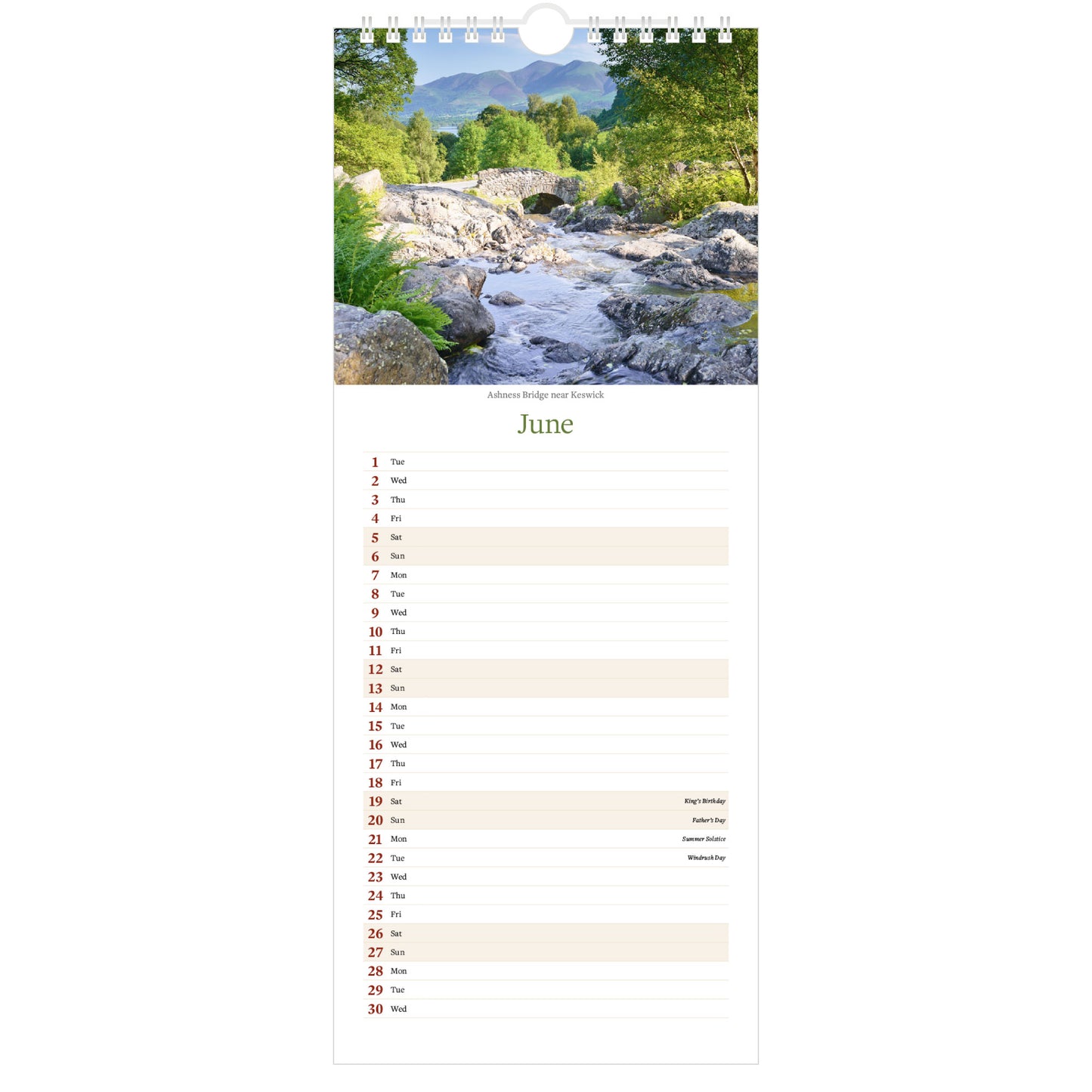 Lake District Images Calendar 2027 - June (Ashness Bridge)