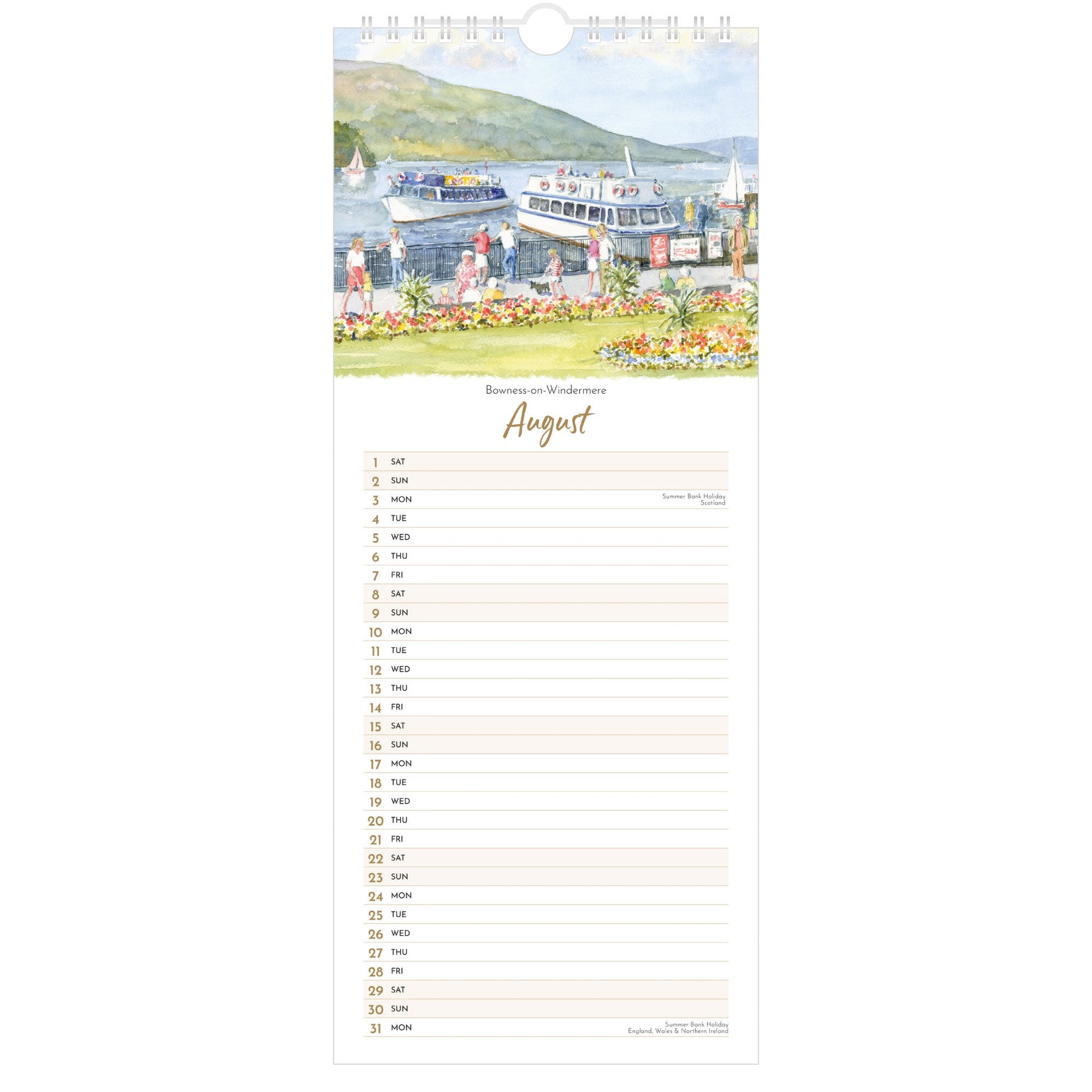 2026 Lake District Watercolours Calendar – August
