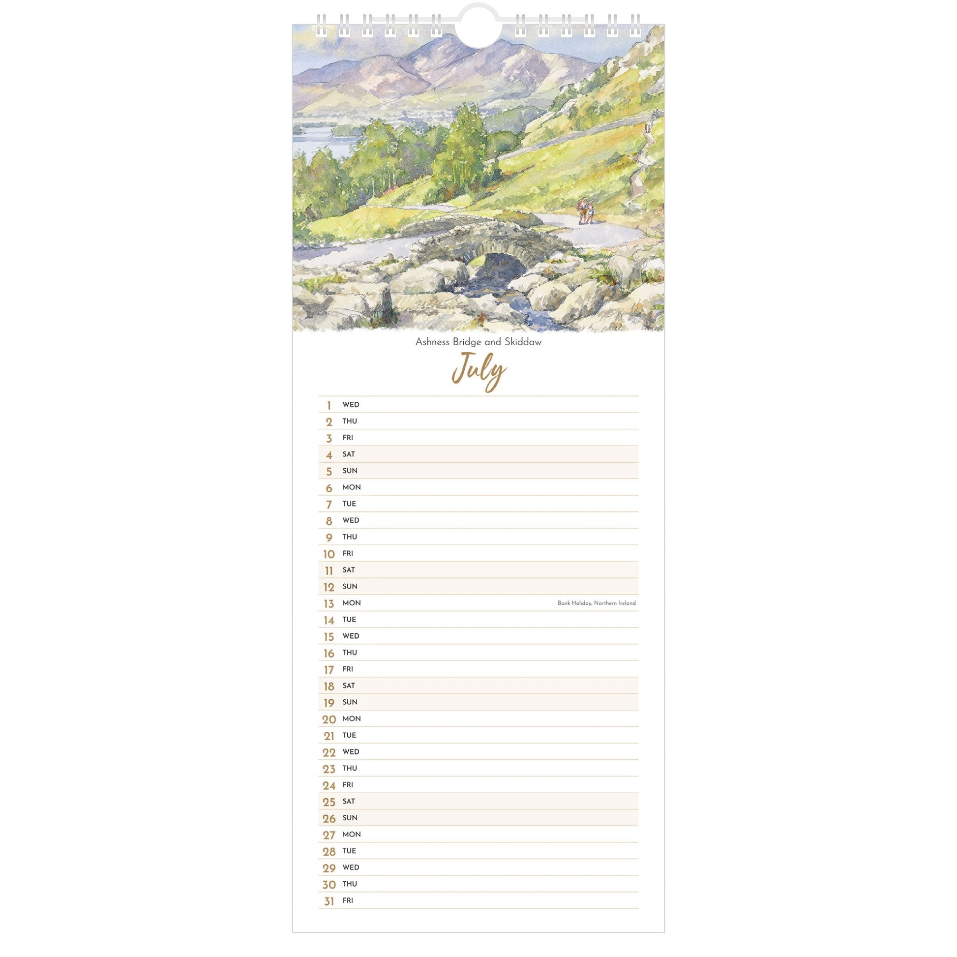 2026 Lake District Watercolours Calendar – July