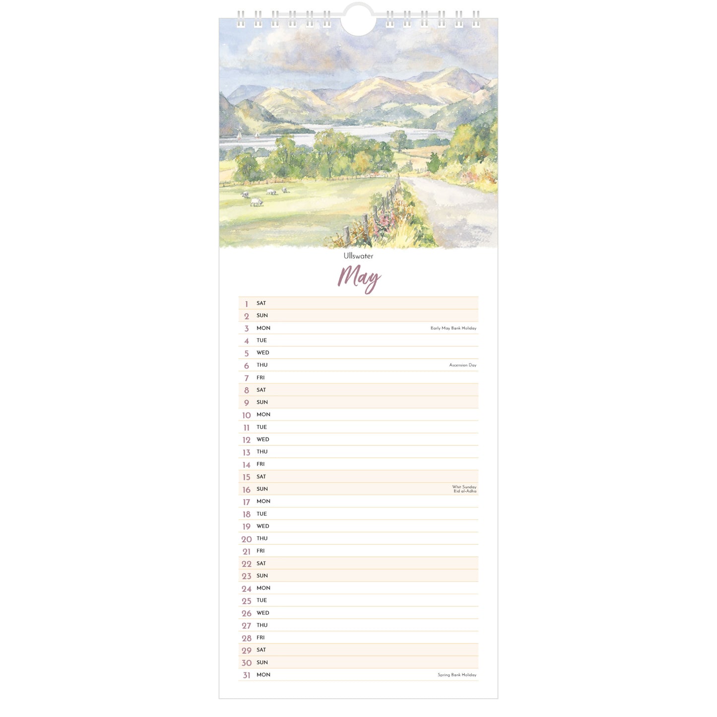 Lake District Watercolours Calendar 2027 - May (Ullswater)