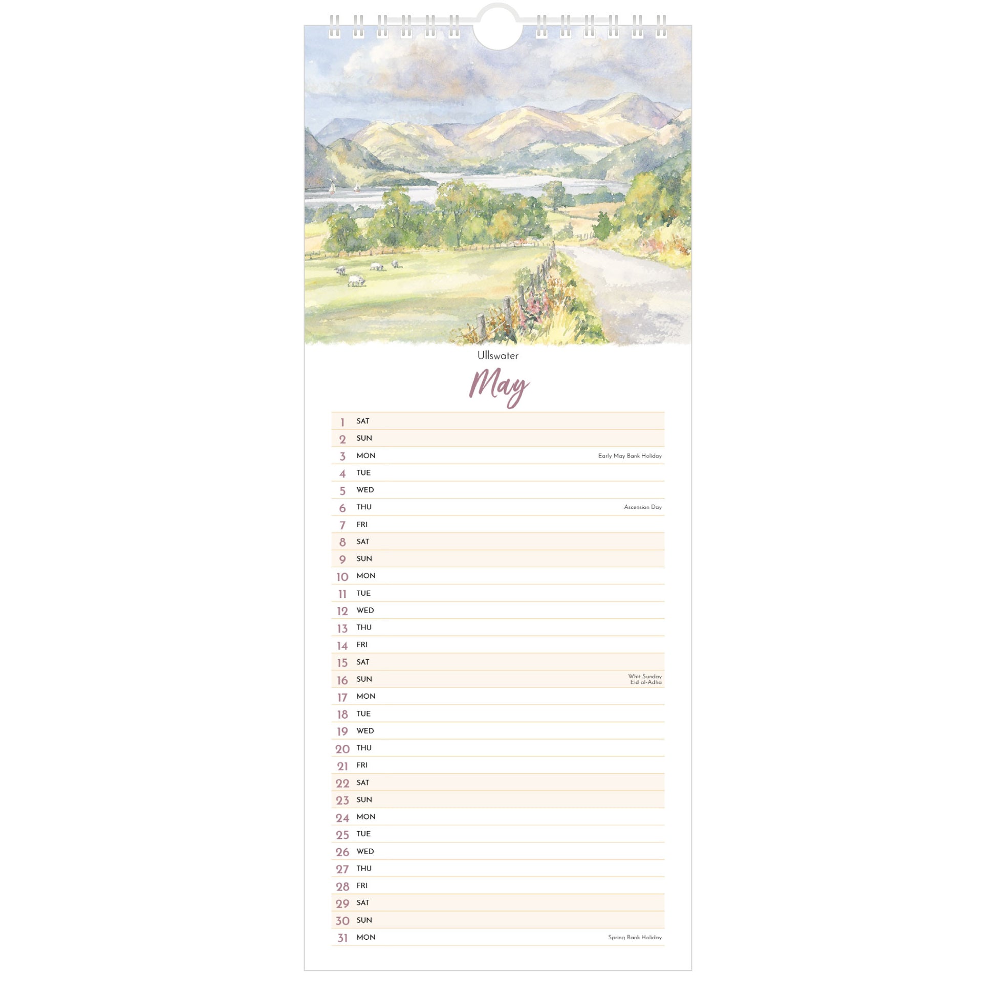 Lake District Watercolours Calendar 2027 - May (Ullswater)