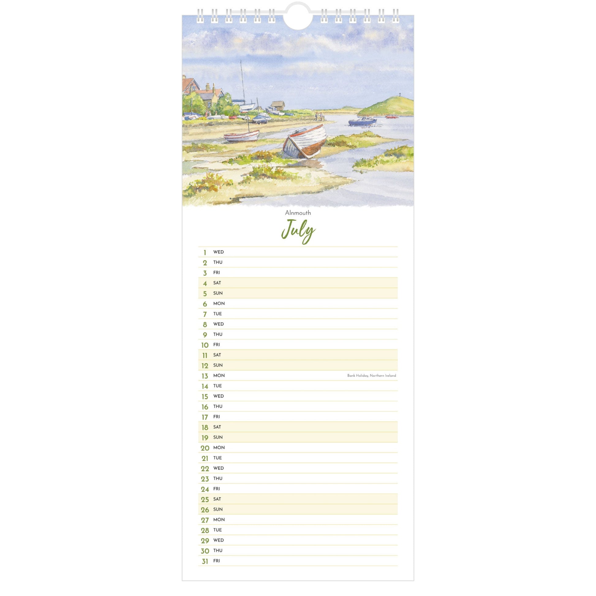 2026 Northumbria Watercolours Calendar – July
