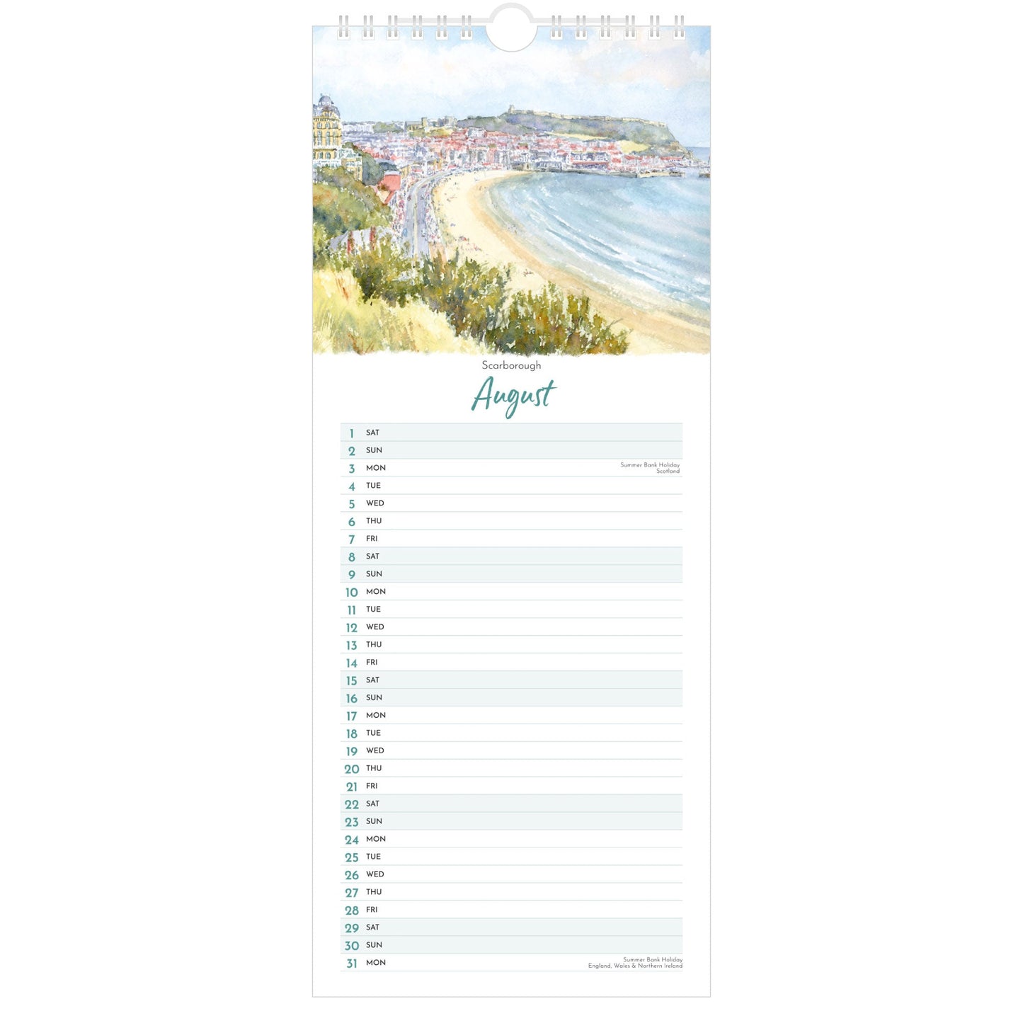 2026 Yorkshire Watercolours Calendar – August