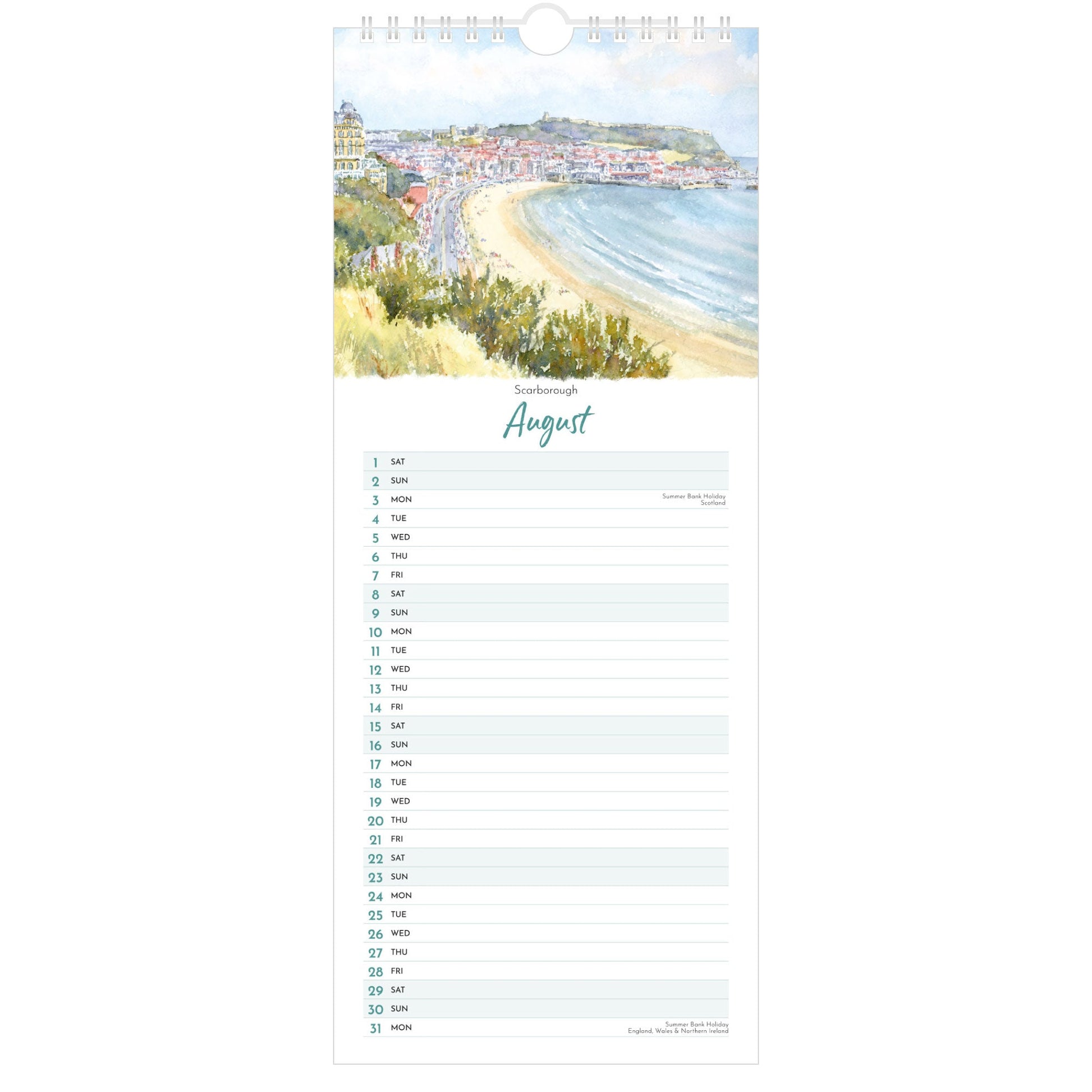 2026 Yorkshire Watercolours Calendar – August
