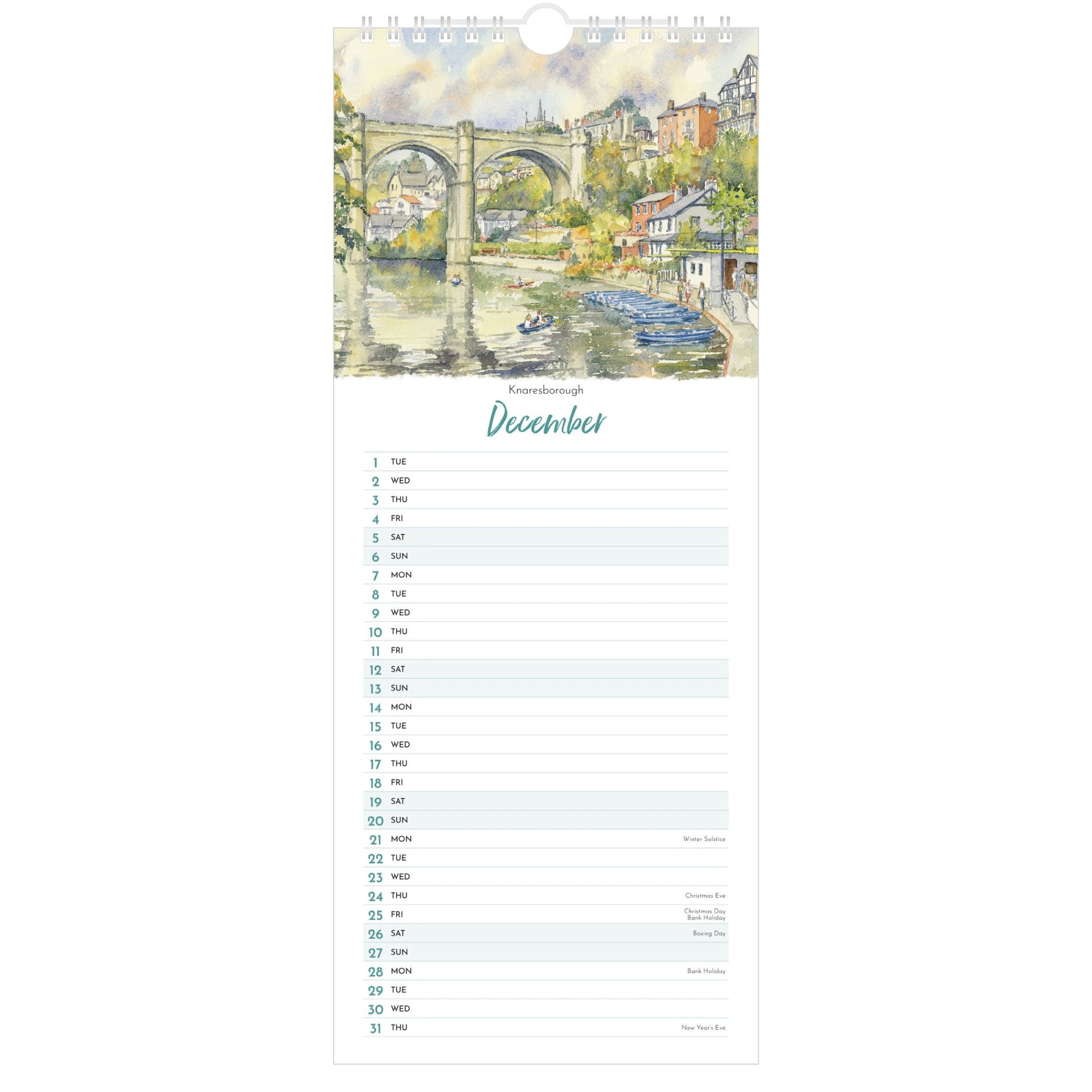 2026 Yorkshire Watercolours Calendar – December
