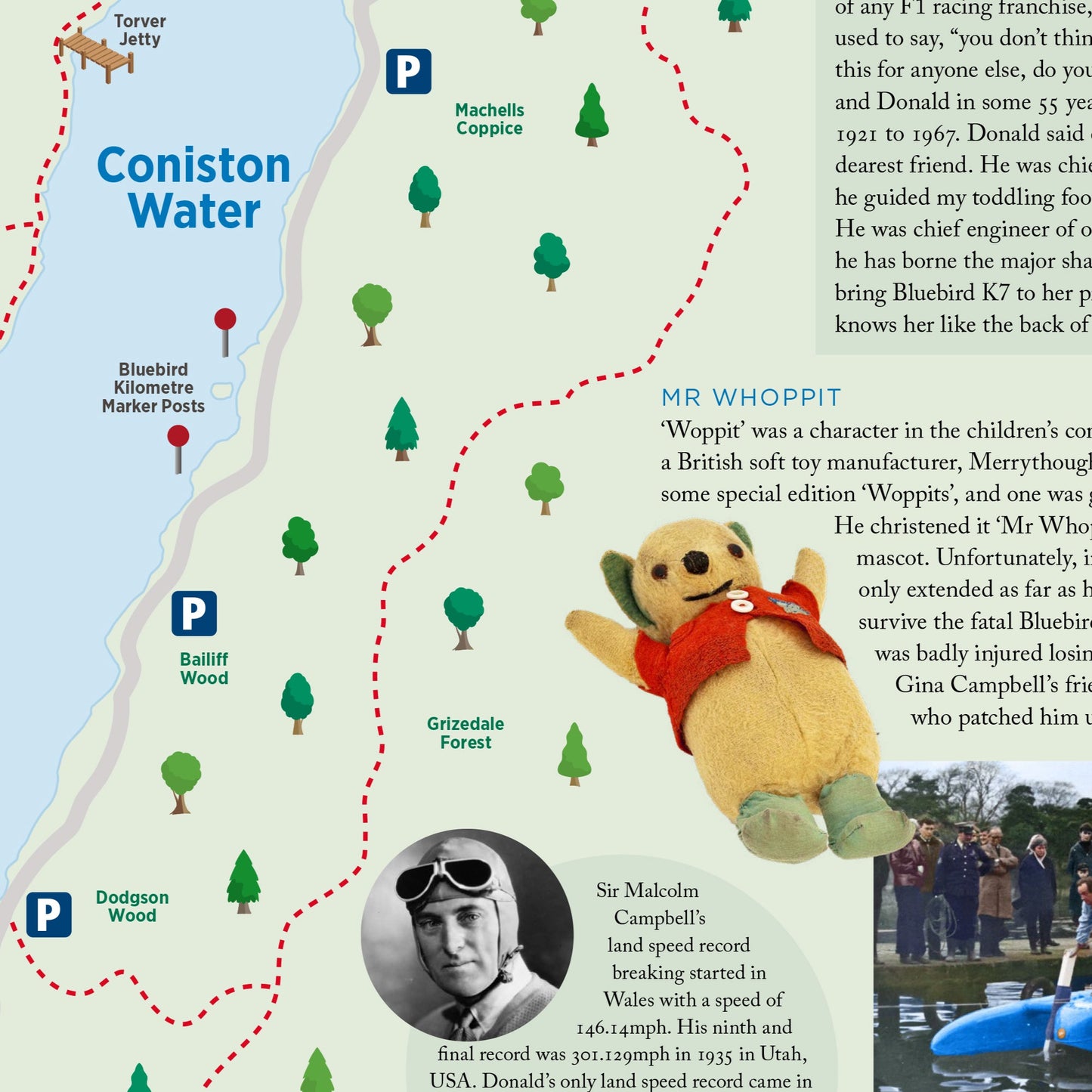 Donald Campbell's Coniston Photoguide Lap Map close-up