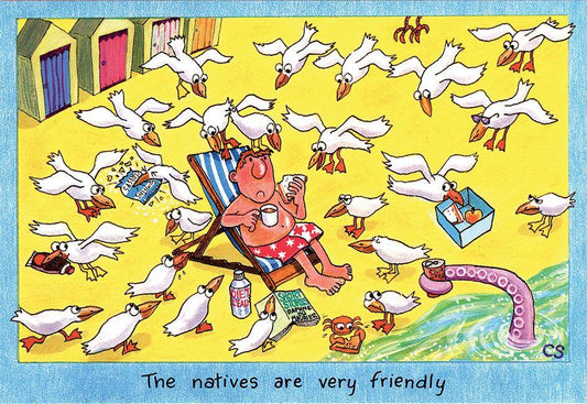 "The Natives Are Friendly" Postcard | Great Stuff from Cardtoons