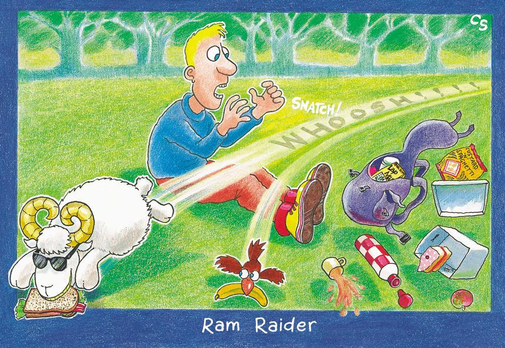 "Ram Raider" Postcard | Great Stuff from Cardtoons